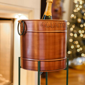 Burnished Copper Free Standing Ice Bucket, 4 of 7