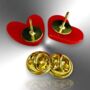 Set Of Two Red Resin Heart Pin Badges, thumbnail 6 of 8