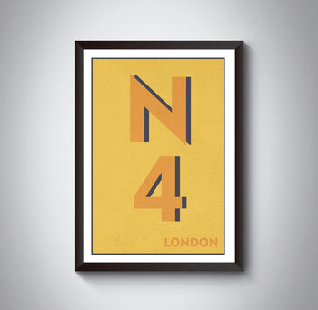 N4 Finsbury Park, Harringay London Postcode Print, 5 of 12