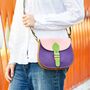 Recycled Leather Saddle Crossbody Bag, thumbnail 5 of 10