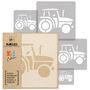 Reusable Plastic Stencils Five Pcs Tractor With Brushes, thumbnail 2 of 5