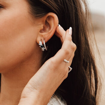 Silver Topaz Gemstone Zaria Earrings, 2 of 5