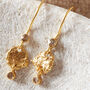 Black Diamond 18 K Gold And Silver Textured Hook Drops, thumbnail 2 of 10