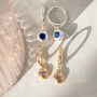 Sterling Silver Or Gold Birthstone Molten Hoop Earrings, thumbnail 1 of 9