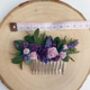 Lilac And Purple Lavender Flower Hair Comb, thumbnail 4 of 4