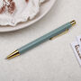 Sage Green And Gold Ballpoint Pen, thumbnail 1 of 4