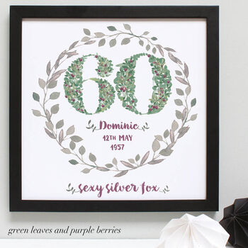 Personalised 70th, 80th, 90th Birthday Framed Print, 10 of 12
