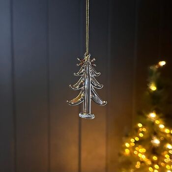 Hanging Gold And Clear Christmas Tree Decoration, 3 of 3