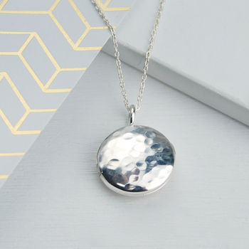Personalised Hammered Sterling Silver Locket, 4 of 10