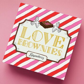 Hand Iced Delicate Love Brownies, 3 of 3