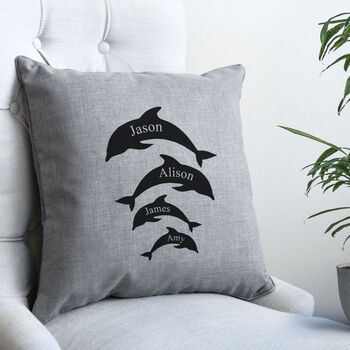 Personalised Dolphin Family Cushion, 4 of 5