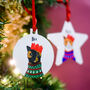 Personalised Party Cat Christmas Tree Decoration, thumbnail 1 of 12