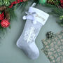 Personalised Grey Velvet Christmas Stocking, thumbnail 6 of 8