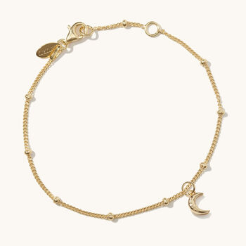Tiny Moon Bracelet Silver Or 18ct Gold Plated Vermeil, 3 of 5