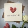 Happy Valentine's Day Padded Glitter Heart Card, thumbnail 1 of 2