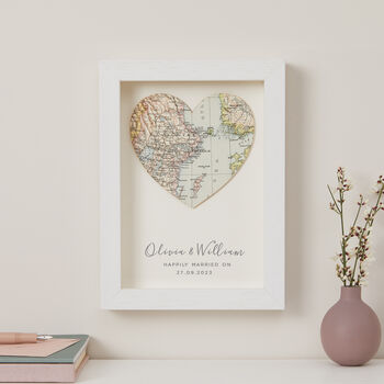 Ruby 40th Wedding Anniversary Map Heart Card, 4 of 5