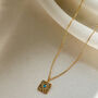 Gold Square Turquoise Pendant Necklace, thumbnail 1 of 2
