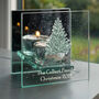 Personalised Winter's Night Glass Tea Light Holder, thumbnail 1 of 3