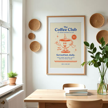Coffee Club Retro Wall Art Poster Print, 4 of 12