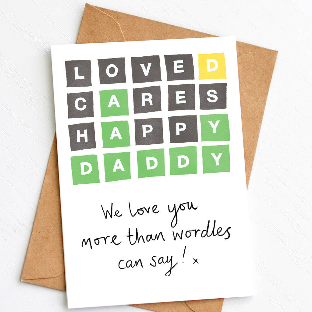 Wordle Game Card For Daddy, 1 of 3