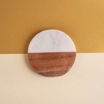 Personalised Marble And Wood Coaster, 2 of 2
