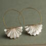 Art Deco Mother Of Pearl Bridal Hoop Earrings, thumbnail 3 of 8