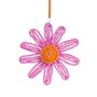 Christmas Beaded Flower Decoration, 10cm Pink, thumbnail 2 of 3