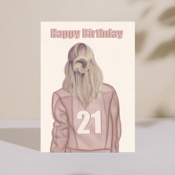 Milestone Birthday Card Pink Jacket, 3 of 4