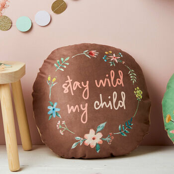 Children's Stay Wild Floral Name Cushion, 3 of 3