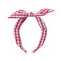 School Gingham Tie Headband Red, thumbnail 1 of 6