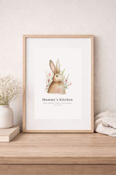 Personalised Country Bunny Kitchen Print, Family Print, 2 of 5