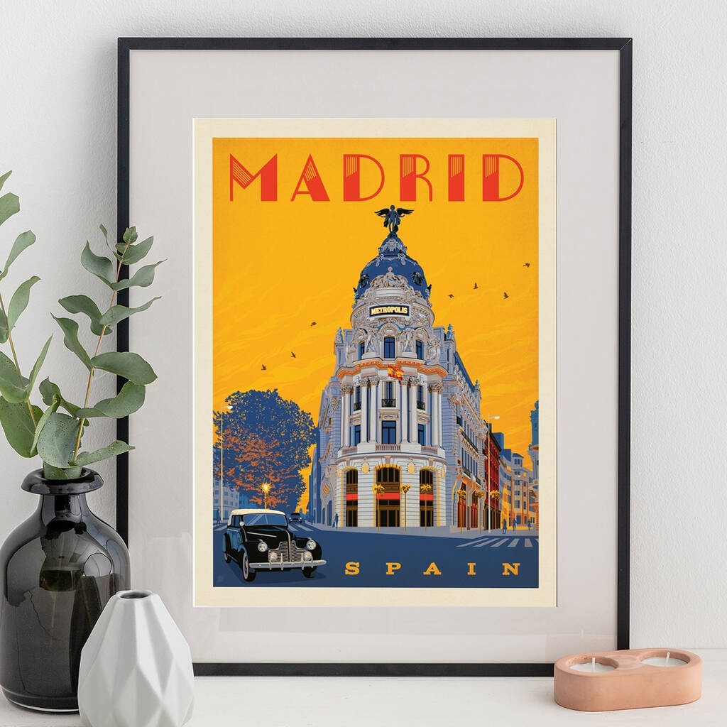 Madrid, Spain Travel Print By I Heart Travel Art.