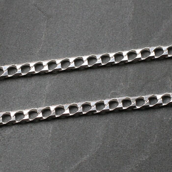 Men's Sterling Silver Curb Chain Necklace, 2 of 3