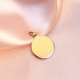 Personalised 9ct Gold Pendant Charms Heart Round Plaque, thumbnail 4 of 7