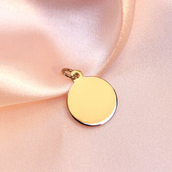 Personalised 9ct Gold Pendant Charms Heart Round Plaque, 4 of 7