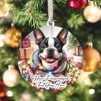 Personalised Boston Terrier In Christmas Lights, 9 of 9
