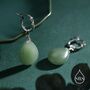 Sterling Silver Green Aventurine Jade Droplet Hoop Earrings, thumbnail 7 of 11