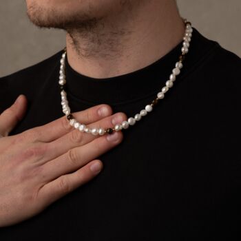 Freshwater Pearls With Tiger Eye Stone Necklace, 3 of 7