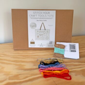 Stitch Your Craft Tools Tote Bag Diy Embroidery Kit, 11 of 11