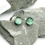 Pale Green Fused Glass Sterling Silver Stud Earrings, thumbnail 8 of 12