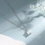 Sterling Silver Emerald Cut 1ct Moissanite Pendant Necklace, thumbnail 1 of 12