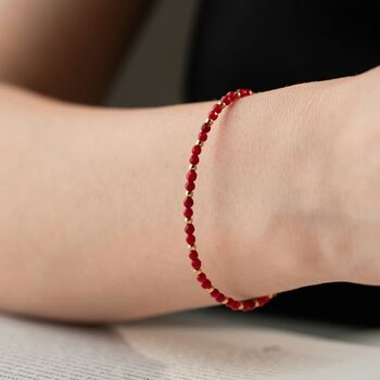 Natural Coral Beaded Bracelet, 4 of 8