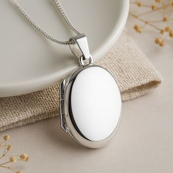 Personalised Sterling Silver Oval Locket With Photos, 3 of 10