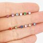 Sterling Silver February Birthstone Amethyst Cz Stud Earrings, thumbnail 2 of 12