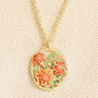 Enamel Birth Flower Outline Pendant Necklace In Gold, thumbnail 8 of 11