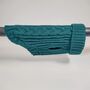 Teal Cable Knit Dog Jumper, thumbnail 1 of 4