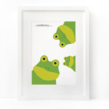 Frog Family Selfie, Personalised Print, 4 of 4