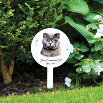 Personalised Cat Love Heart Memorial Grave Marker, 7 of 12