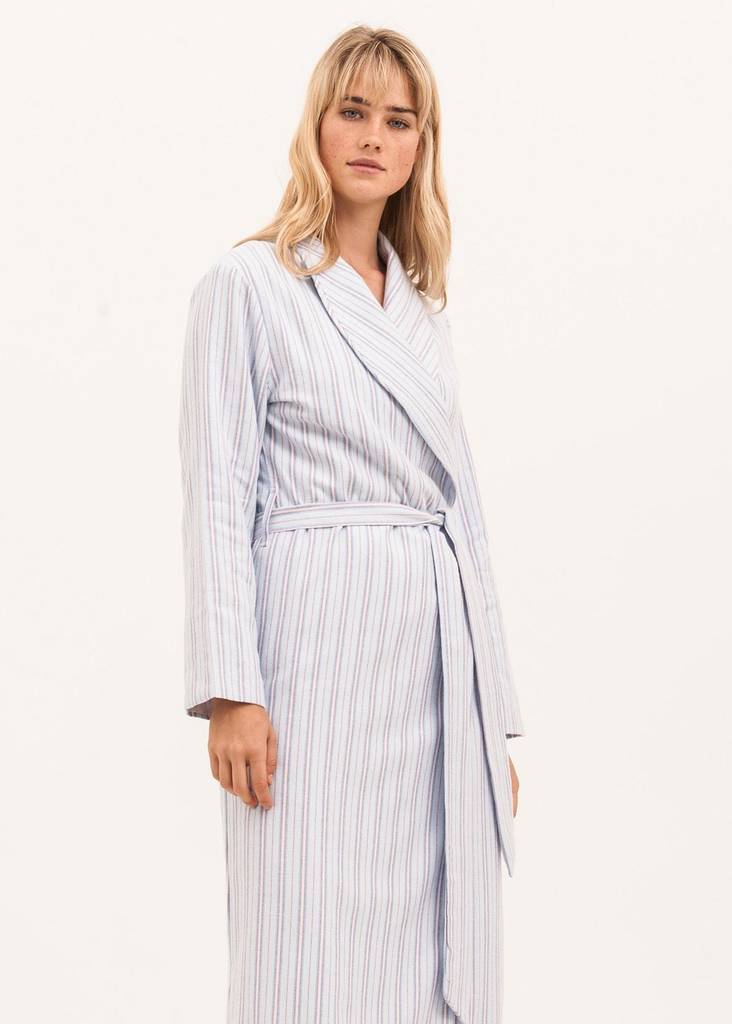 Brushed Cotton Dressing Gown: More Colours Available By PJ Pan