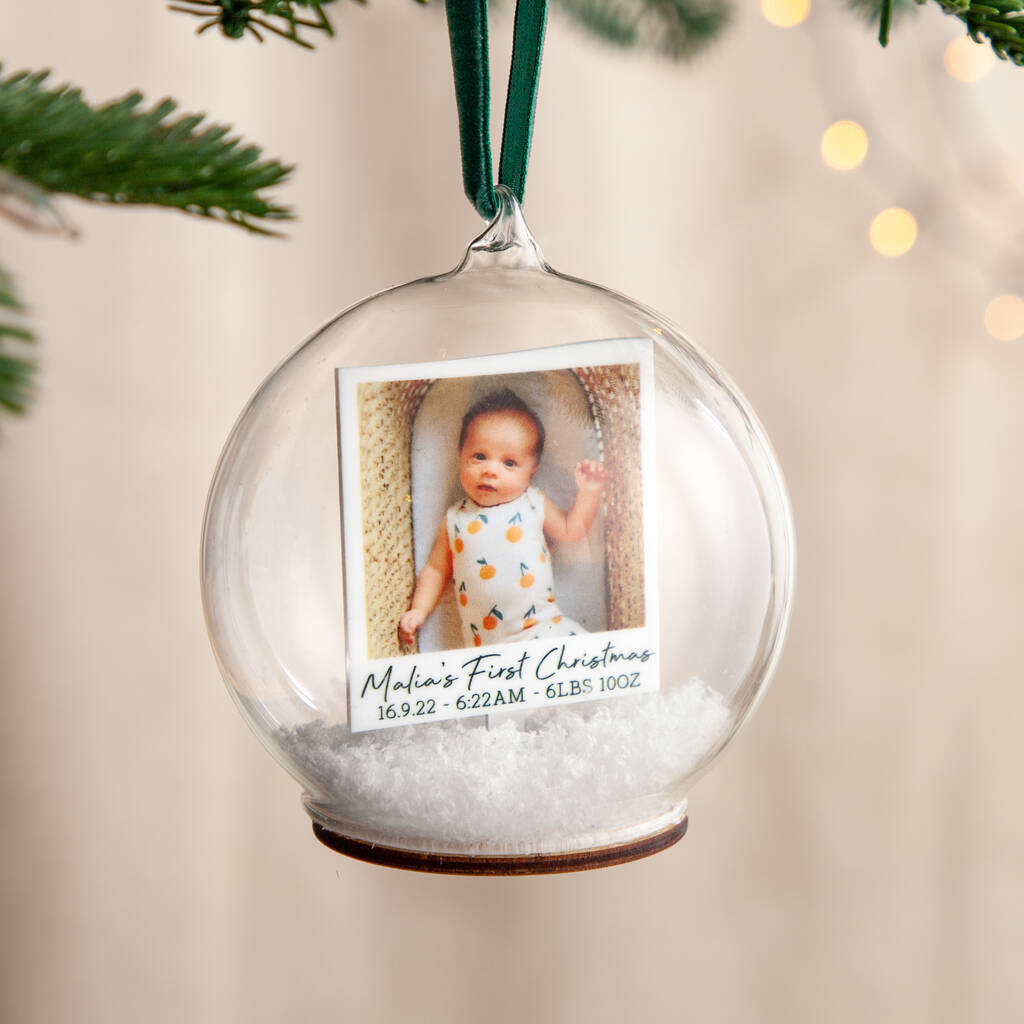 First Christmas Photo Memory Bauble, 1 of 4